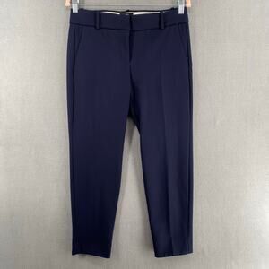 J Crew 365 Cameron Slim Crop Pant Women 8P Navy Blue Preppy Neutral Chic Capsule